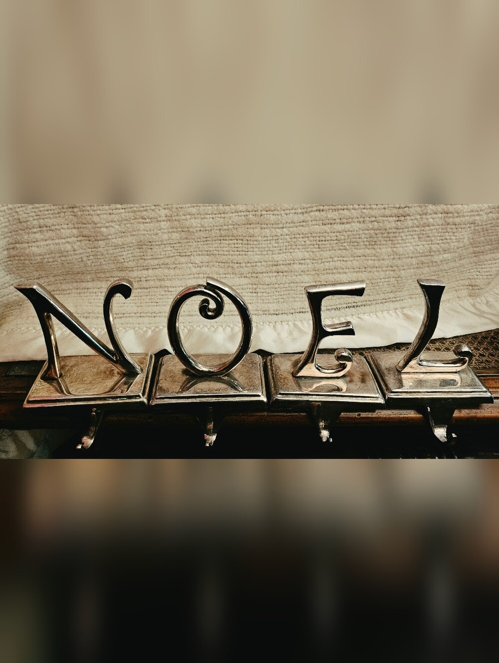 Pottery Barn Silver Tone NOEL Hangers